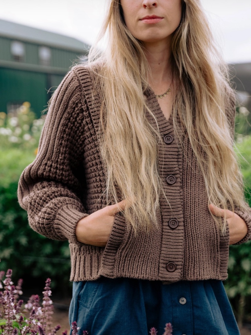 Curator SF Sara Cardigan Brown Cotton Size Medium Large